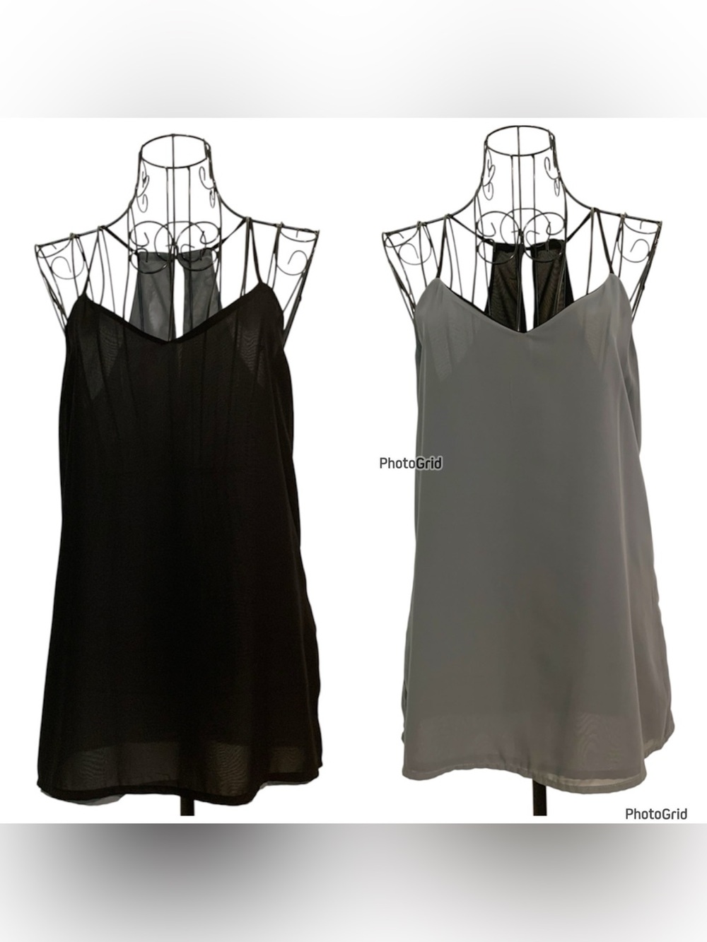 Reversible Black & Gray Cami Tank | Chiffon-Like Cami